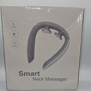 Smart Neck Massager Gray 3D Fit Low Pulse 5 Modes 2 Heads Electronic Device